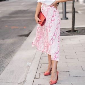 TopShop Maxi Pink and white snake print skirt